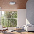 allen + roth Daphne 19-in Nickel Indoor 1 -Light LED Tunable White Flush Mount Light with Plastic Shade
