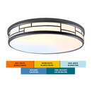 allen + roth Daphne 19-in Nickel Indoor 1 -Light LED Tunable White Flush Mount Light with Plastic Shade