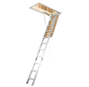 Werner Aluminum Folding Attic Ladder 8-ft to 10-ft with 375-lb Capacity