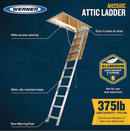 Werner Aluminum Folding Attic Ladder 8-ft to 10-ft with 375-lb Capacity