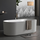 Garvee Acrylic Freestanding Bathtub Deep Soaking Tub with Non-Slip Base