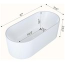 Garvee Acrylic Freestanding Bathtub Deep Soaking Tub with Non-Slip Base