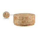 Meridian Furniture Burl Round 36" Coffee Table in Natural Ash Wood
