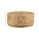 Meridian Furniture Burl Round 36" Coffee Table in Natural Ash Wood