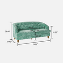 The Pioneer Woman Laurel Tufted Sofa in Teal Velvet 80"