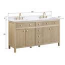 Altair Cerrito 84-in Natural Oak Undermount Double Sink Bathroom Vanity Base (No Top)