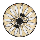 Oukaning Multi Tiffany 16-in Yellow 2 -Light Hemispherical Yellow Adjustable Height Tiffany Stained glass Bowl Medium Hanging Kitchen Island Light
