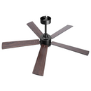 52" Modern Ceiling Fan with Light, Matte Black Finish, 5 Reversible Blades