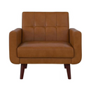 DHP Nia Modern Chair Upholstered Accent Chair in Camel Faux Leather