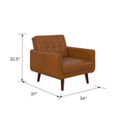 DHP Nia Modern Chair Upholstered Accent Chair in Camel Faux Leather