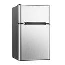 Simzlife 3.2 Cu ft Mini Refrigerator with Freezer, Two Door Compact Small Fridge Adjustable Removable Shelves, Sliver