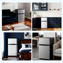Simzlife 3.2 Cu ft Mini Refrigerator with Freezer, Two Door Compact Small Fridge Adjustable Removable Shelves, Sliver