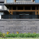 OUTDECO Linea 1-1/3 ft H x 6-ft W Black Powder-Coated Galvanized Steel Fence Panel