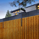 OUTDECO Linea 1-1/3 ft H x 6-ft W Black Powder-Coated Galvanized Steel Fence Panel