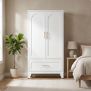 Homy Casa 60" Armoire Wardrobe Closet for Bedroom Storage, White