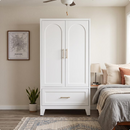 Homy Casa 60" Armoire Wardrobe Closet for Bedroom Storage, White