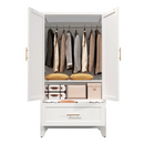 Homy Casa 60" Armoire Wardrobe Closet for Bedroom Storage, White