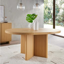 Better Homes & Gardens Lillian Fluted Round Expandable Dining Table for Kitchen, Natural Pine