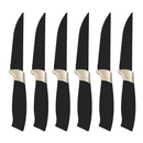Beautiful 12 Piece Stainless Steel Knife Set Block Soft Grip Handles Black Sesame by Drew Barrymore