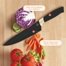 Beautiful 12 Piece Stainless Steel Knife Set Block Soft Grip Handles Black Sesame by Drew Barrymore