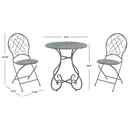 SAFAVIEH Adriel 3-Piece Iron Outdoor Bistro Set, Antique Green