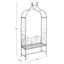 SAFAVIEH Eloise Outdoor Patio Arbor Bench, Antique Green