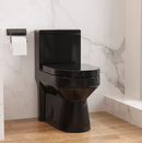DeerValley Liberty Glossy Black Round Standard Height 12-in Rough-In WaterSense 1.6 GPF Dual Flush Soft Close 1-piece Toilet