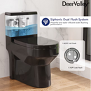 DeerValley Liberty Glossy Black Round Standard Height 12-in Rough-In WaterSense 1.6 GPF Dual Flush Soft Close 1-piece Toilet