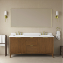 OVE Decors Gabi 72" Warm Walnut Vanity  Double Sink with White Engineered Stone Top