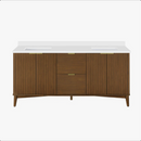 OVE Decors Gabi 72" Warm Walnut Vanity  Double Sink with White Engineered Stone Top