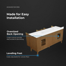 OVE Decors Gabi 72" Warm Walnut Vanity  Double Sink with White Engineered Stone Top