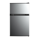 Mainstays 3.2 cu ft 2-Door Compact Refrigerator with Freezer, Stainless-Steel