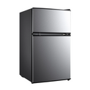 Mainstays 3.2 cu ft 2-Door Compact Refrigerator with Freezer, Stainless-Steel