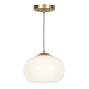 Livable Natural Classic 1-Light 9.5" Gold Modern Drum Pendant Light Fixtures