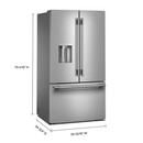 KitchenAid 36 Inch Wide 30 Cu. Ft. Energy Star Certified Fingerprint Resistant French Door Refrigerator with Max Cool and Max Freeze