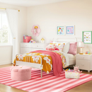 Mainstays Kids Washable Tufted Pink Stripe Area Rug, 8 ft x 10 ft