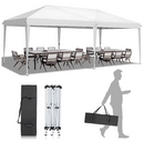VINGLI 10 x 20FT Pop Up Canopy Tent with Carry Bag/Portable Instant Gazebo Party Tent for Outdoor Events Party Wedding White