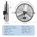 Garvee 20 Inch Wall Mount Fan 4800 CFM 3 Speeds