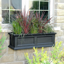 Mayne Rectangle 36-in W x 11-in L x 11-in H Black Plastic Outdoor Self Watering Window box