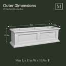 Mayne Rectangle 36-in W x 11-in L x 11-in H Black Plastic Outdoor Self Watering Window box