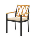 5-Piece Acacia Wood Outdoor Patio Dining Set with Table & 4 Cushioned Chairs
