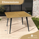 5-Piece Acacia Wood Outdoor Patio Dining Set with Table & 4 Cushioned Chairs