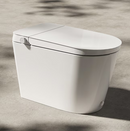 HOROW Non-Electric White(Auto Flush) Single Elongated Chair Height Soft Close 1-piece Bidet 12-in Rough-In 1.28 GPF