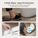 HOROW Non-Electric White(Auto Flush) Single Elongated Chair Height Soft Close 1-piece Bidet 12-in Rough-In 1.28 GPF