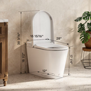 HOROW Non-Electric White(Auto Flush) Single Elongated Chair Height Soft Close 1-piece Bidet 12-in Rough-In 1.28 GPF