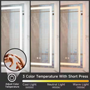 TETOE 72"W x 36" H Rectangular Frameless Wall LED Lighted Bathroom Vanity Mirror with Light with Backlit and Anti-Fog