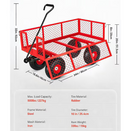 Garvee Steel Garden Cart 500 LBS Capacity 34x18 Inch Mesh Utility Wagon Red