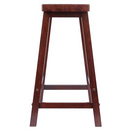 Winsome Satori Saddle Seat Counter Stool, 24", Walnut Finish