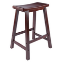 Winsome Satori Saddle Seat Counter Stool, 24", Walnut Finish