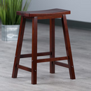 Winsome Satori Saddle Seat Counter Stool, 24", Walnut Finish
